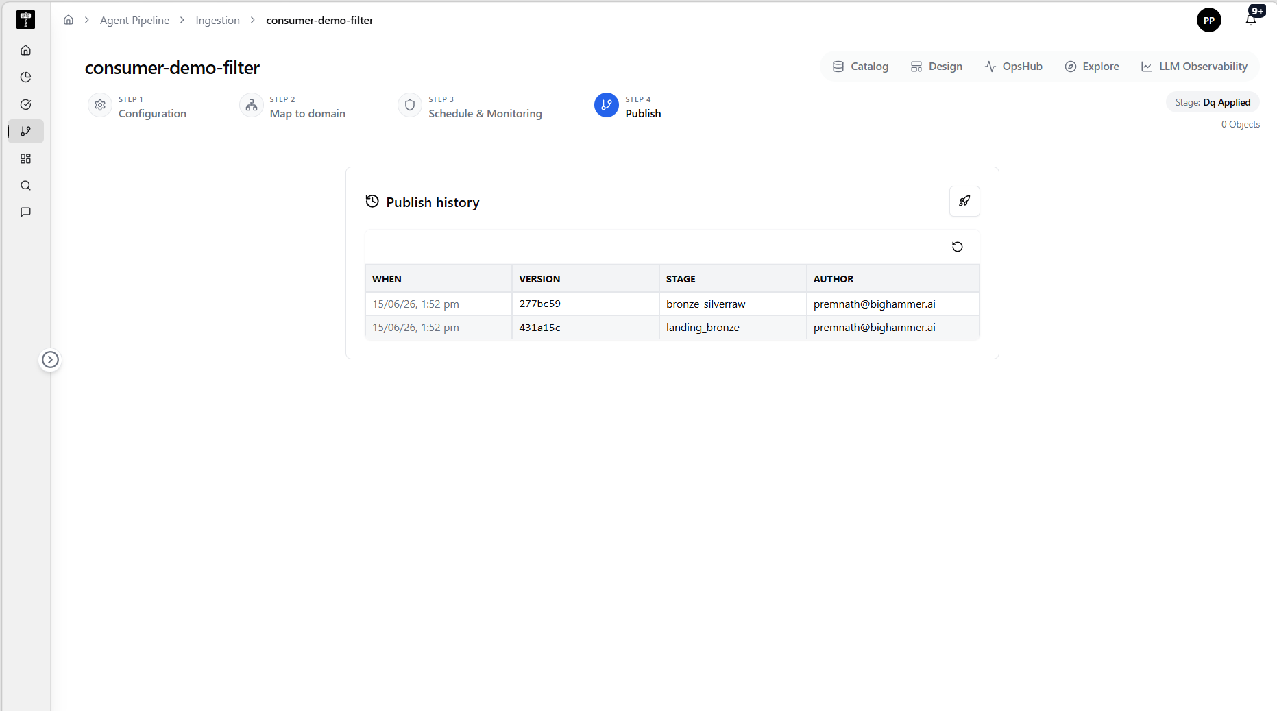 Alerts showing event triggers, email recipients, webhook, and Slack settings