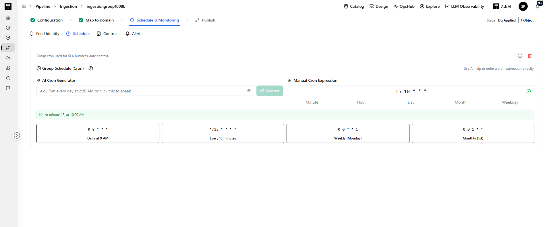 Schedule Configuration